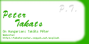 peter takats business card