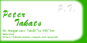 peter takats business card